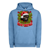 Pigment Pebble Blue meowy christmas Urban Hoodie - CowhideDigitalArt