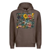 Coffee America Flag Leopard Gemstone Sunflower Premium Hoodie - CowCowDesign