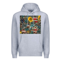 Heather Grey America Flag Leopard Gemstone Sunflower Premium Hoodie - CowCowDesign