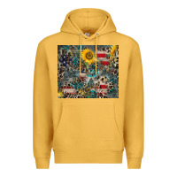 Mustard America Flag Leopard Gemstone Sunflower Premium Hoodie - CowCowDesign