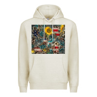 Oatmeal Heather America Flag Leopard Gemstone Sunflower Premium Hoodie - CowCowDesign