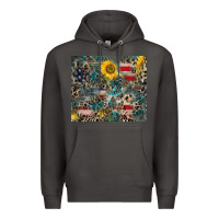 Smoke America Flag Leopard Gemstone Sunflower Premium Hoodie - CowCowDesign