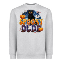 Heather Grey Spooky Dude Heavyweight Sweatshirt - texasbilliewilder