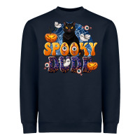 Navy Spooky Dude Heavyweight Sweatshirt - texasbilliewilder