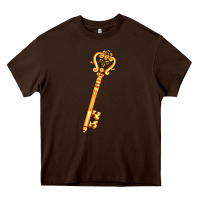 Chocolate Brown love key Heavy Core Tee - AdoDesignShop