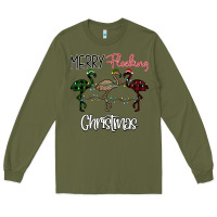 Army Green Merry Flocking Christmas Long Sleeve Tee - Bettercallsaul