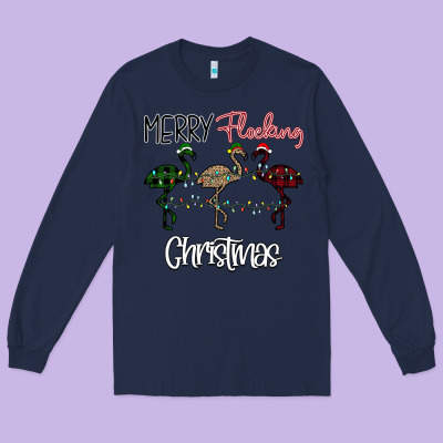 Merry Flocking Christmas Long Sleeve Tee Designed By Bettercallsaul