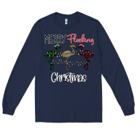 Navy Merry Flocking Christmas Long Sleeve Tee - Bettercallsaul