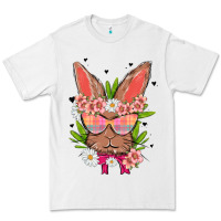 White bunny with floral Premium Tee - MaliasSmallBusiness