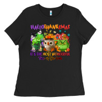 Black Hallothanksmas Ladies Tee - NancyCooperArtShop