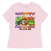 Bubblegum Pink Hallothanksmas Ladies Tee - NancyCooperArtShop