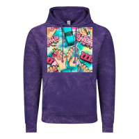 Cloud Purple hand cream and nail tools with serape and glitter seamless pattern bbs Vintage Hoodie - BundleAndBundleShop