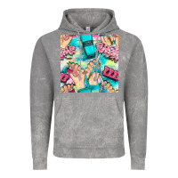 Cloud Rock hand cream and nail tools with serape and glitter seamless pattern bbs Vintage Hoodie - BundleAndBundleShop