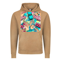Vintage Camel hand cream and nail tools with serape and glitter seamless pattern bbs Vintage Hoodie - BundleAndBundleShop