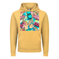 Vintage Mustard hand cream and nail tools with serape and glitter seamless pattern bbs Vintage Hoodie - BundleAndBundleShop