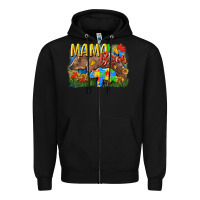 Black Mama bear Autism Zipper Hoodie - CowGirlArtShop