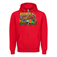 Red Mama bear Autism Zipper Hoodie - CowGirlArtShop