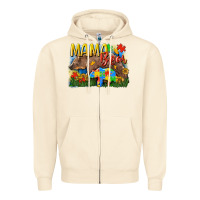 Mama Bear Autism Zipper Hoodie | Teevron