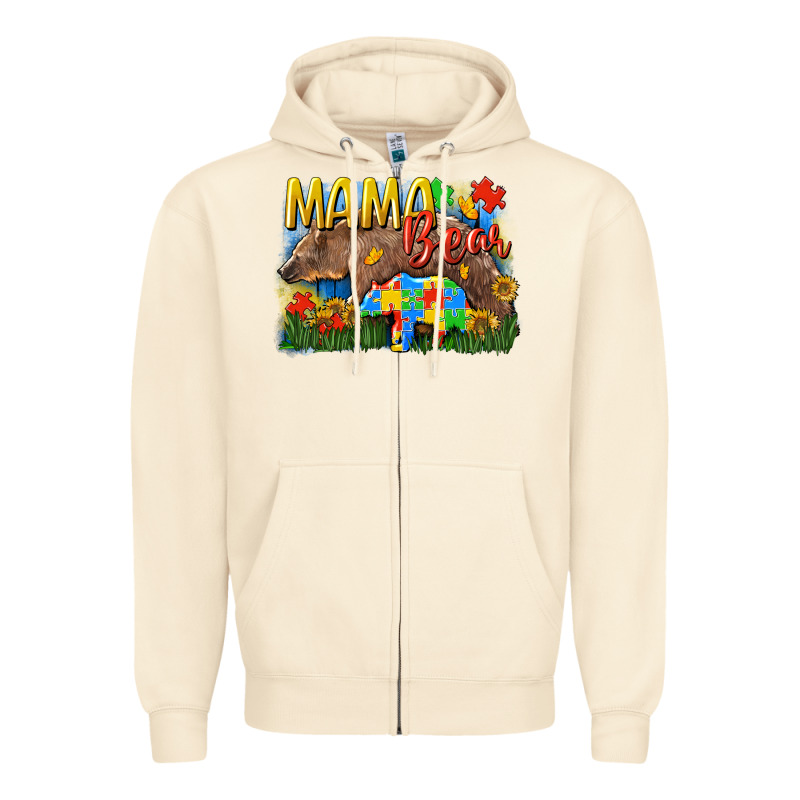 Mama Bear Autism Zipper Hoodie by CowGirlArtShop | Teevron