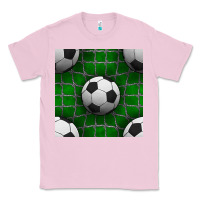 Bubblegum Pink soccer ball with goal nets seamless pattern Classic Tee - BundleAndBundleShop
