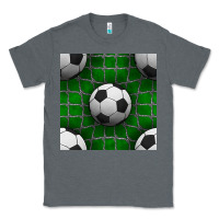 Charcoal Heather soccer ball with goal nets seamless pattern Classic Tee - BundleAndBundleShop