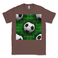 Chestnut soccer ball with goal nets seamless pattern Classic Tee - BundleAndBundleShop