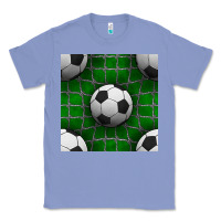 Colony Blue soccer ball with goal nets seamless pattern Classic Tee - BundleAndBundleShop