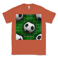 Copper soccer ball with goal nets seamless pattern Classic Tee - BundleAndBundleShop