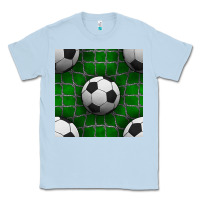 Dusty Blue soccer ball with goal nets seamless pattern Classic Tee - BundleAndBundleShop