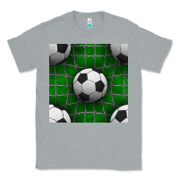 Heather Grey soccer ball with goal nets seamless pattern Classic Tee - BundleAndBundleShop