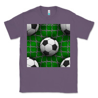 Lavender soccer ball with goal nets seamless pattern Classic Tee - BundleAndBundleShop