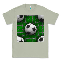 Matcha soccer ball with goal nets seamless pattern Classic Tee - BundleAndBundleShop