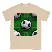 Mushroom soccer ball with goal nets seamless pattern Classic Tee - BundleAndBundleShop