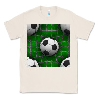 Natural soccer ball with goal nets seamless pattern Classic Tee - BundleAndBundleShop