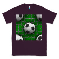Plum soccer ball with goal nets seamless pattern Classic Tee - BundleAndBundleShop