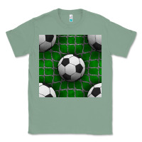 Sage soccer ball with goal nets seamless pattern Classic Tee - BundleAndBundleShop