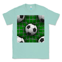 Seafoam soccer ball with goal nets seamless pattern Classic Tee - BundleAndBundleShop