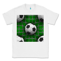 White soccer ball with goal nets seamless pattern Classic Tee - BundleAndBundleShop