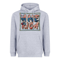 Heather Grey America Heavyweight Hoodie - FaDigitalArtStudio