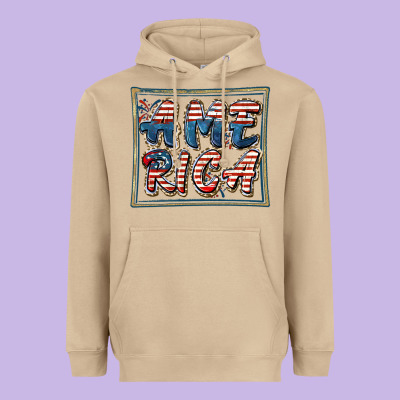 America Heavyweight Hoodie Designed By Fadigitalartstudio