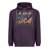 Plum America Heavyweight Hoodie - FaDigitalArtStudio