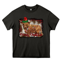 Asphalt merry christmas highland cow Heavy Core Tee - BarkalooDesign