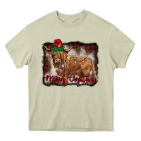 Merry Christmas Highland Cow Heavy Core Tee | Teevron