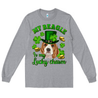 Heather Grey st.patricks day my beagle is my lucky charm Long Sleeve Tee - RanaPortraitStore