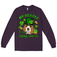 Plum st.patricks day my beagle is my lucky charm Long Sleeve Tee - RanaPortraitStore