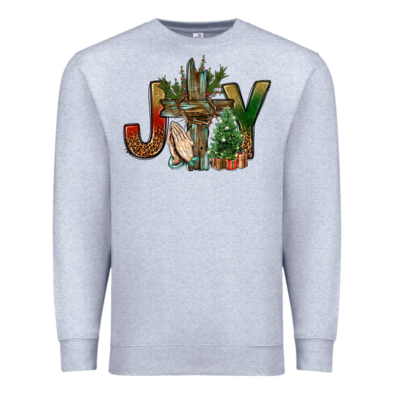 Joy Christmas With Cross Bbs Premium Sweatshirt by BundleAndBundleShop | Teevron