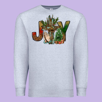 Joy Christmas With Cross Bbs Premium Sweatshirt Designed By Bundleandbundleshop