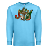 Ocean Blue joy christmas with cross bbs Premium Sweatshirt - BundleAndBundleShop