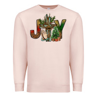 Pale Pink joy christmas with cross bbs Premium Sweatshirt - BundleAndBundleShop