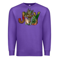 Purple joy christmas with cross bbs Premium Sweatshirt - BundleAndBundleShop